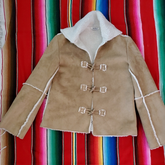 Vintage Faux Suede Tan Coat - Picture 5 of 8